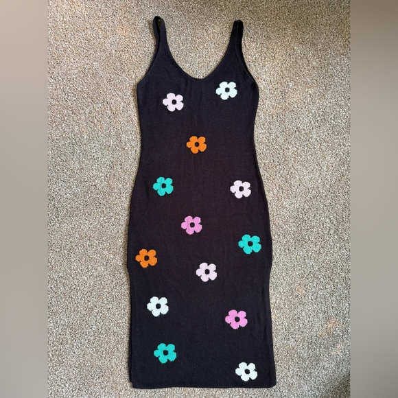 Women’s Casual Floral Knit Spring Summer Midi Dress Size M - Picture 1 of 8
